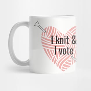 I Knit and I vote red Mug